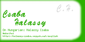 csaba halassy business card